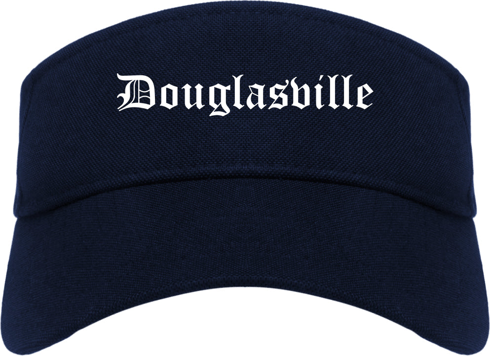 Douglasville Georgia GA Old English Mens Visor Cap Hat Navy Blue