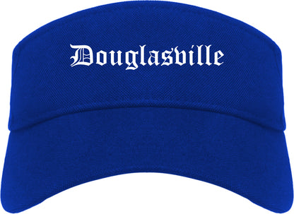 Douglasville Georgia GA Old English Mens Visor Cap Hat Royal Blue