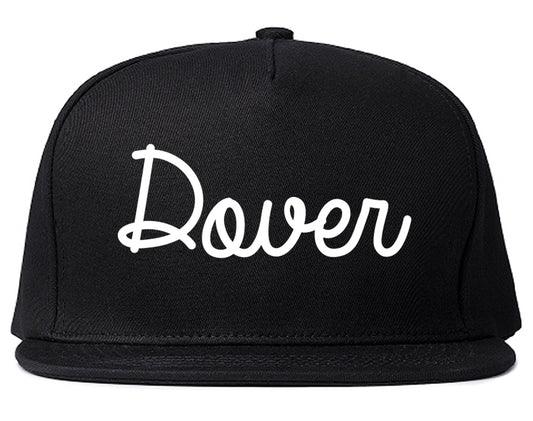 Dover Delaware DE Script Mens Snapback Hat Black