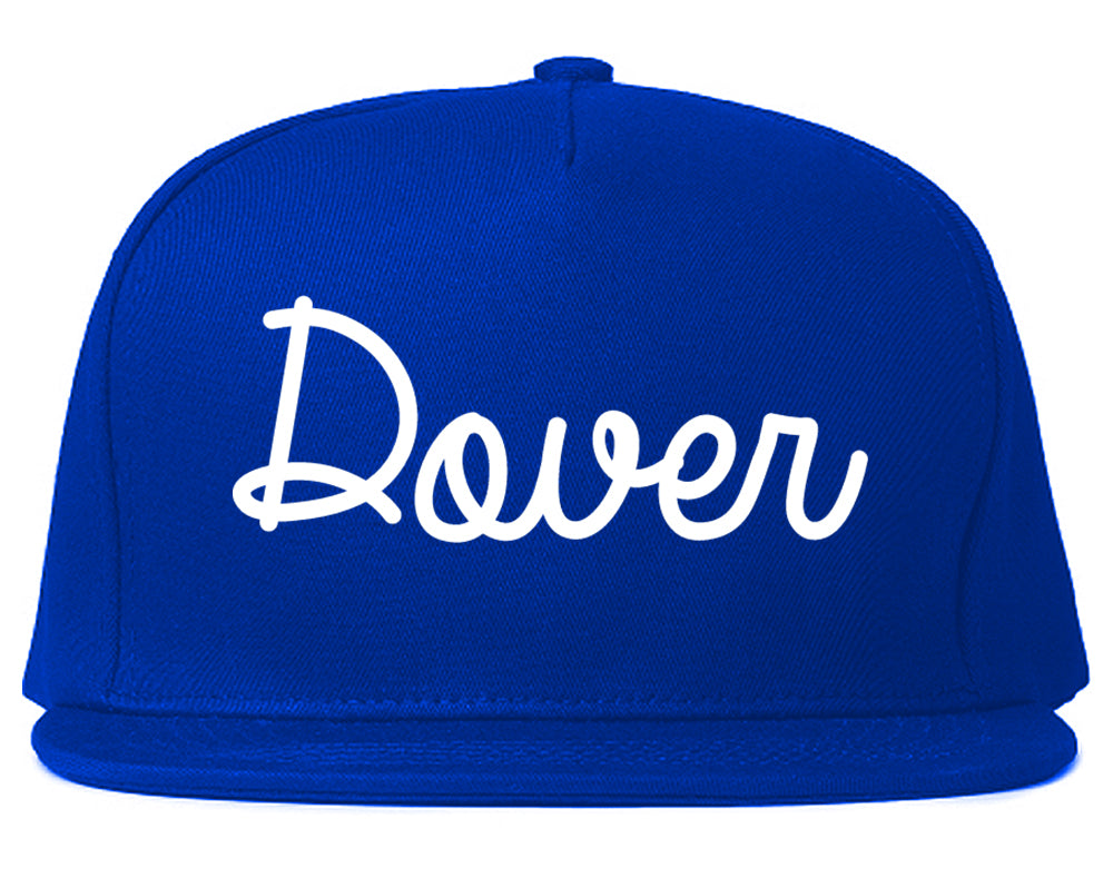 Dover Delaware DE Script Mens Snapback Hat Royal Blue