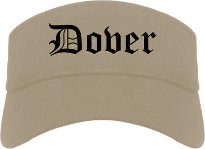 Dover Delaware DE Old English Mens Visor Cap Hat Khaki
