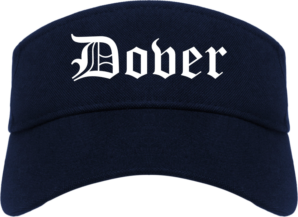 Dover Delaware DE Old English Mens Visor Cap Hat Navy Blue