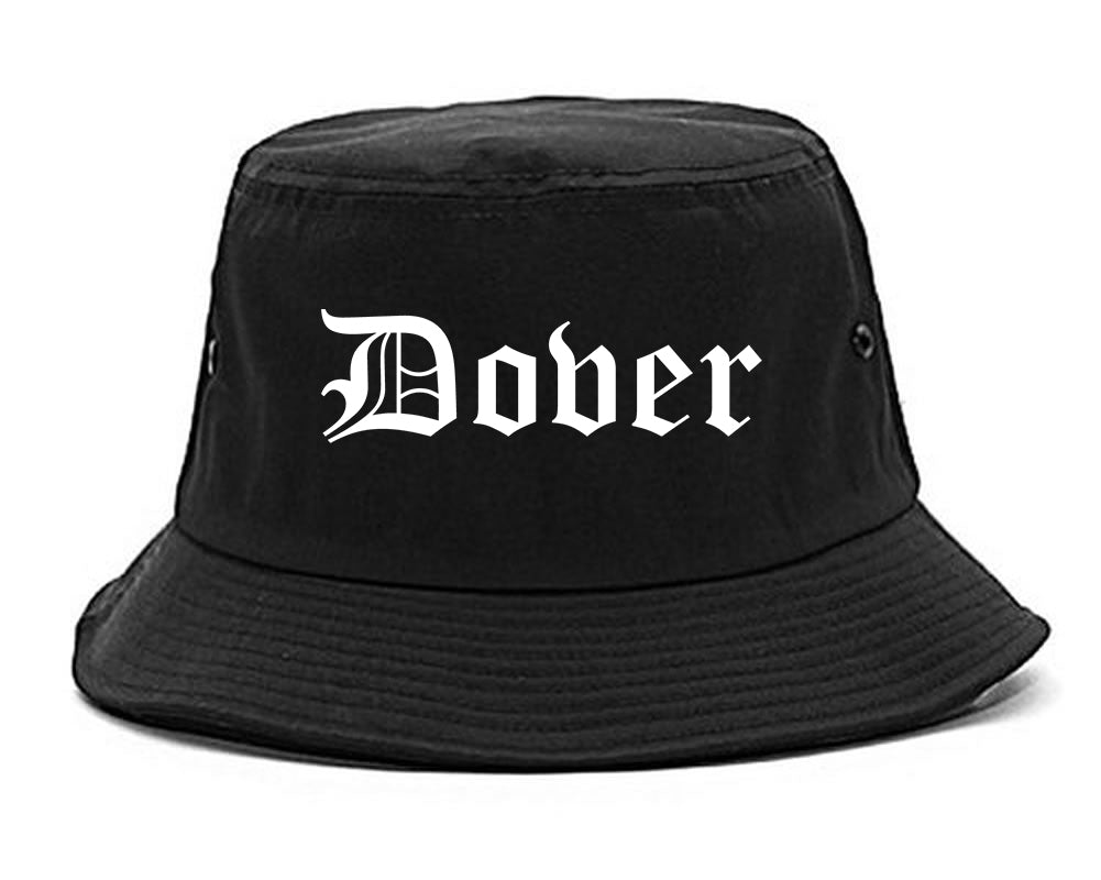 Dover New Hampshire NH Old English Mens Bucket Hat Black