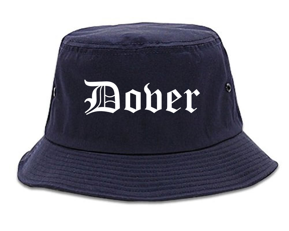 Dover New Hampshire NH Old English Mens Bucket Hat Navy Blue
