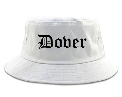 Dover New Jersey NJ Old English Mens Bucket Hat White