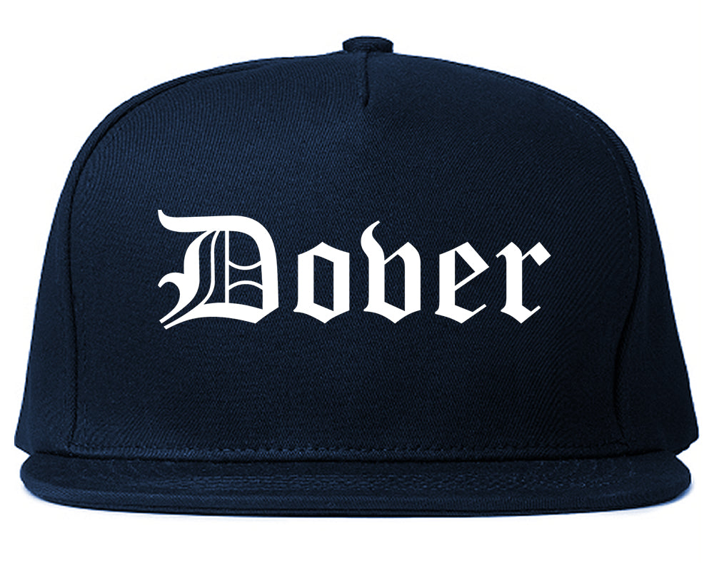 Dover Ohio OH Old English Mens Snapback Hat Navy Blue