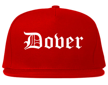 Dover Ohio OH Old English Mens Snapback Hat Red