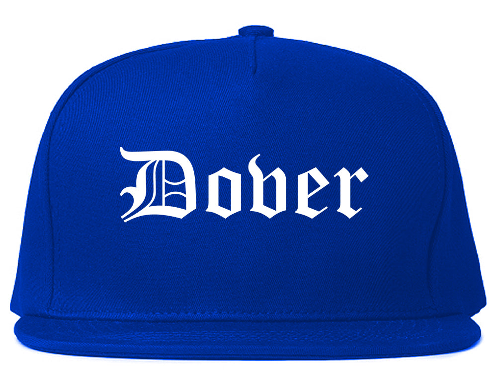 Dover Ohio OH Old English Mens Snapback Hat Royal Blue