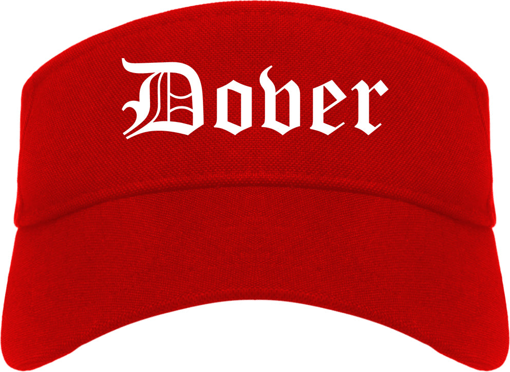 Dover Ohio OH Old English Mens Visor Cap Hat Red
