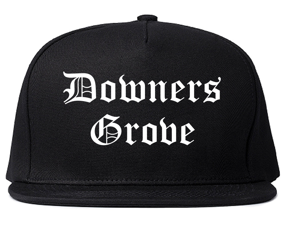 Downers Grove Illinois IL Old English Mens Snapback Hat Black