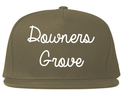 Downers Grove Illinois IL Script Mens Snapback Hat Grey
