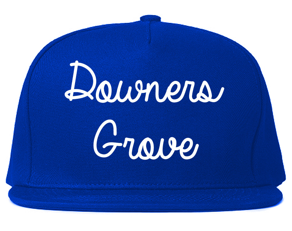 Downers Grove Illinois IL Script Mens Snapback Hat Royal Blue