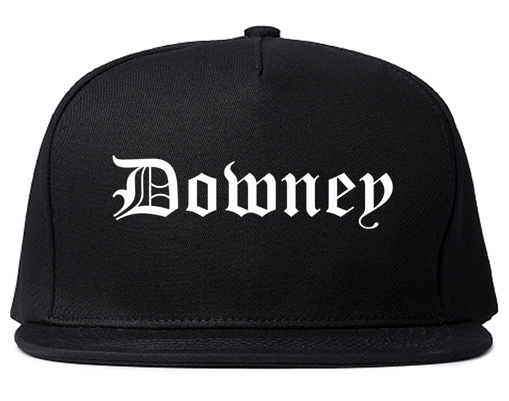 Downey California CA Old English Mens Snapback Hat Black