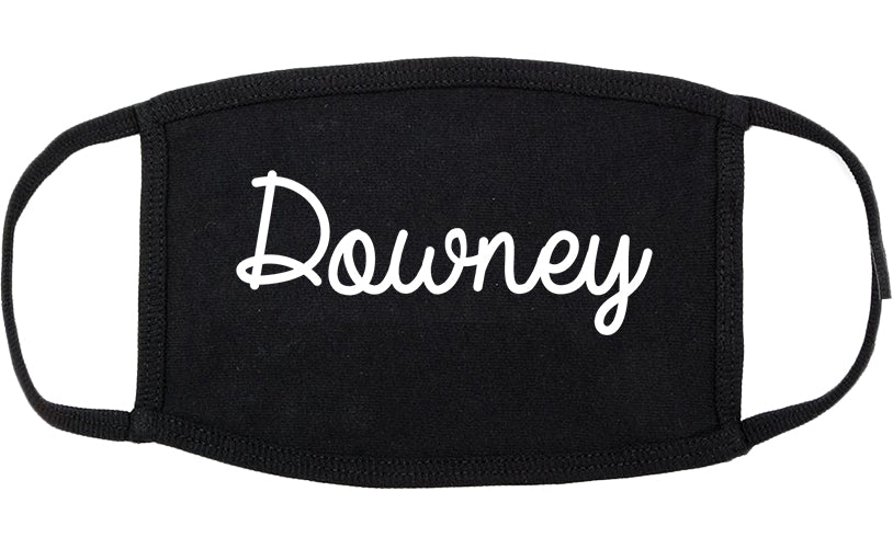 Downey California CA Script Cotton Face Mask Black