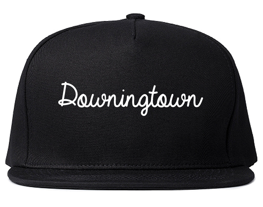 Downingtown Pennsylvania PA Script Mens Snapback Hat Black