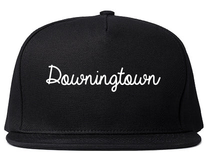 Downingtown Pennsylvania PA Script Mens Snapback Hat Black
