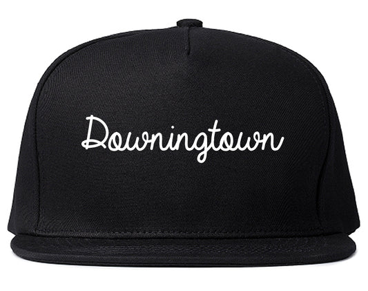 Downingtown Pennsylvania PA Script Mens Snapback Hat Black