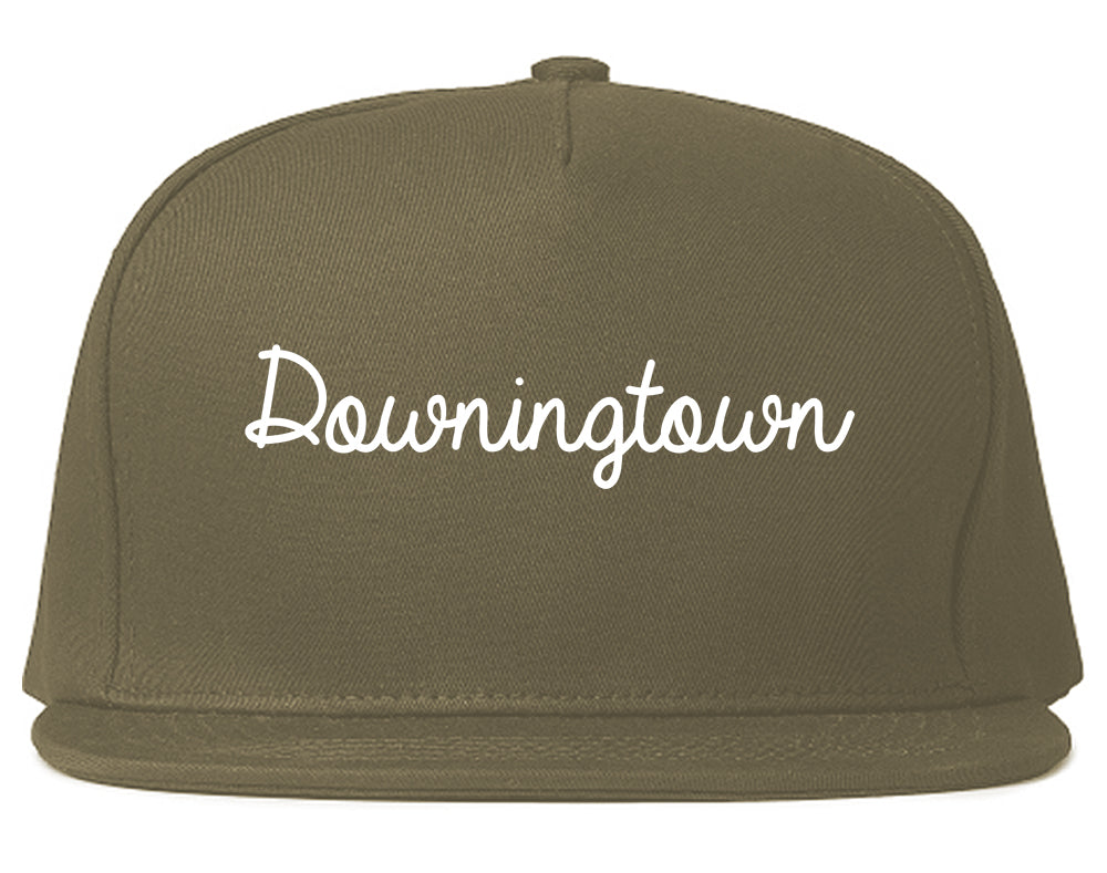 Downingtown Pennsylvania PA Script Mens Snapback Hat Grey