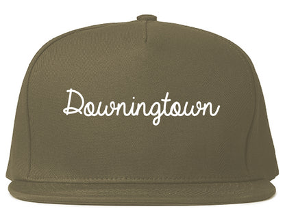 Downingtown Pennsylvania PA Script Mens Snapback Hat Grey