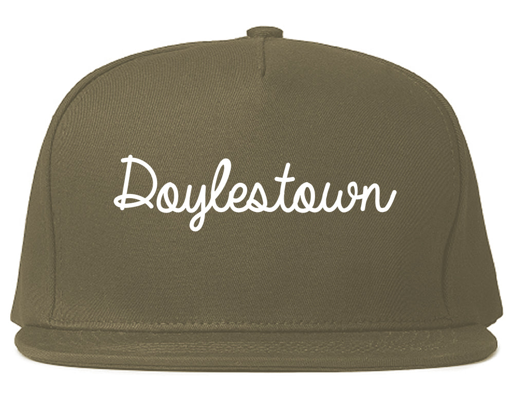 Doylestown Pennsylvania PA Script Mens Snapback Hat Grey