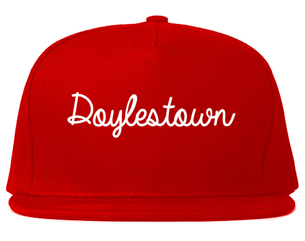 Doylestown Pennsylvania PA Script Mens Snapback Hat Red