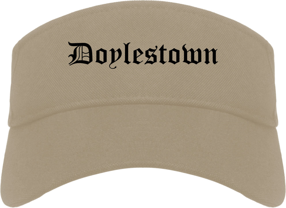 Doylestown Pennsylvania PA Old English Mens Visor Cap Hat Khaki