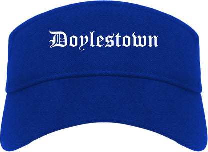 Doylestown Pennsylvania PA Old English Mens Visor Cap Hat Royal Blue