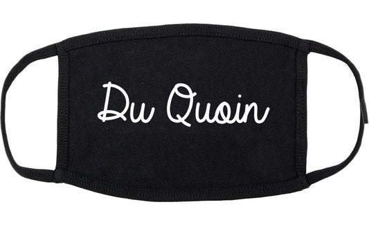 Du Quoin Illinois IL Script Cotton Face Mask Black