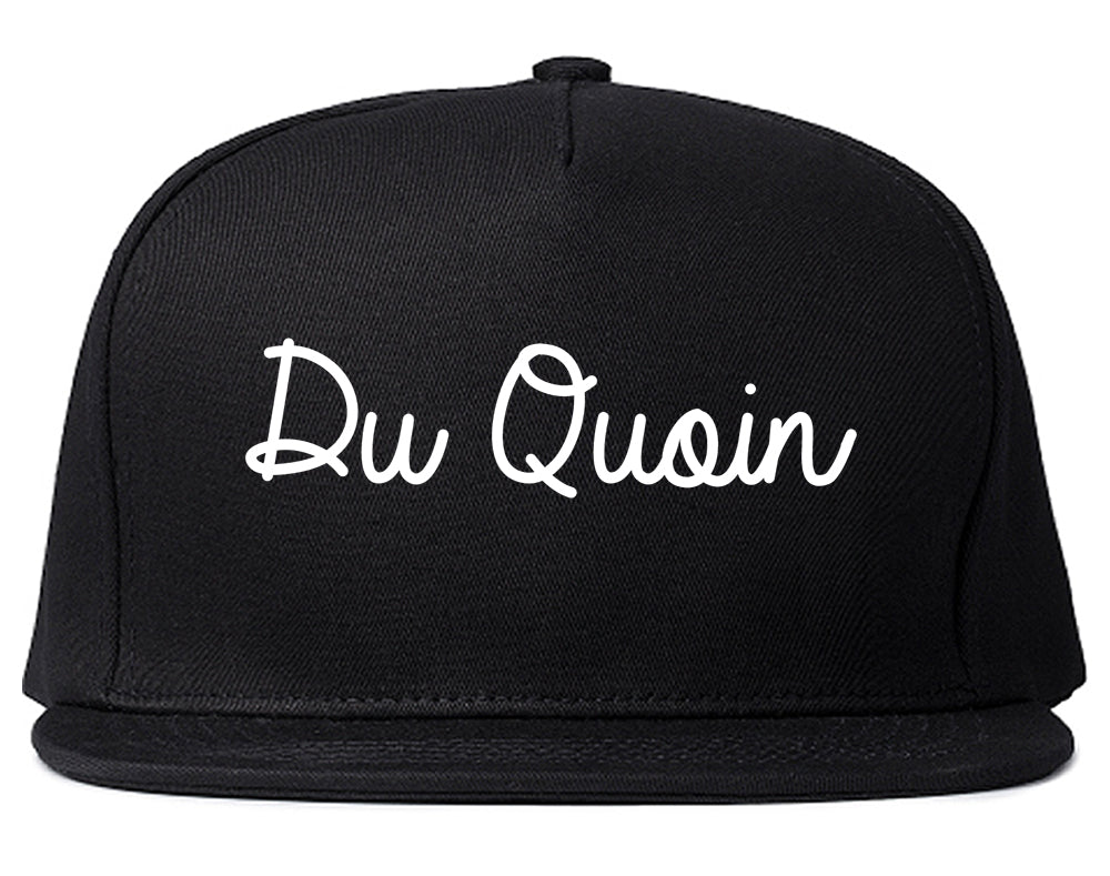 Du Quoin Illinois IL Script Mens Snapback Hat Black
