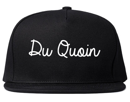 Du Quoin Illinois IL Script Mens Snapback Hat Black