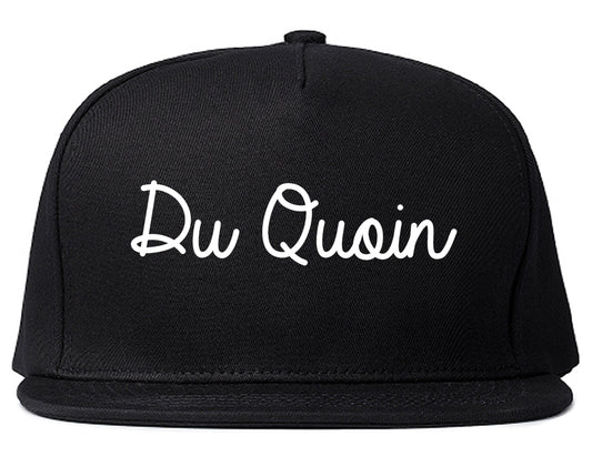 Du Quoin Illinois IL Script Mens Snapback Hat Black
