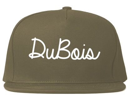 DuBois Pennsylvania PA Script Mens Snapback Hat Grey