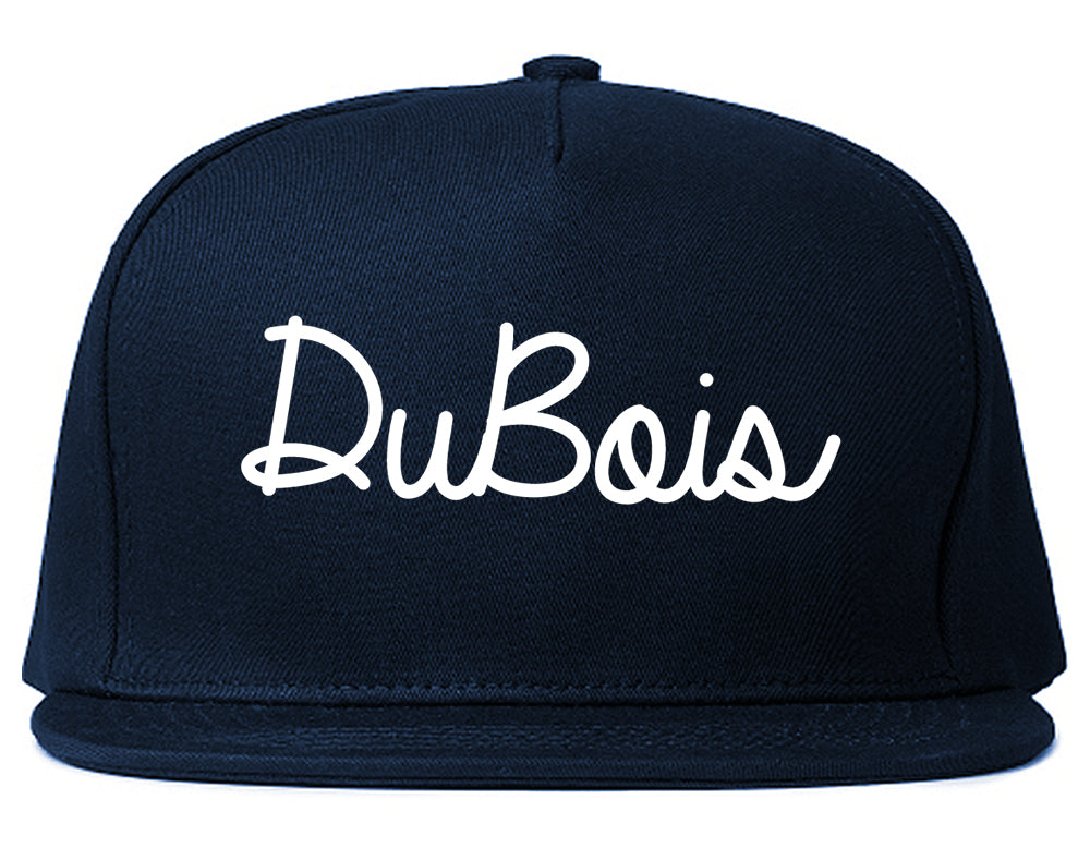 DuBois Pennsylvania PA Script Mens Snapback Hat Navy Blue