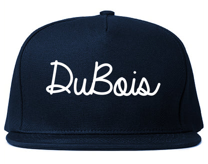 DuBois Pennsylvania PA Script Mens Snapback Hat Navy Blue