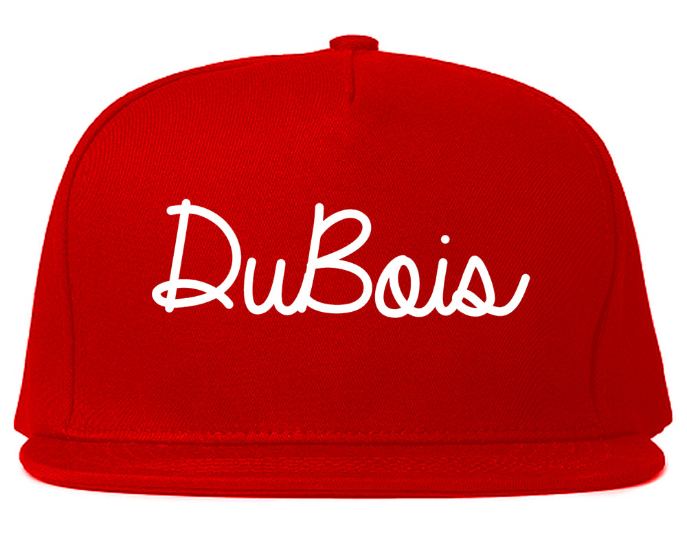 DuBois Pennsylvania PA Script Mens Snapback Hat Red