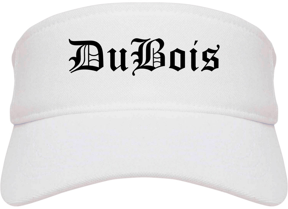 DuBois Pennsylvania PA Old English Mens Visor Cap Hat White