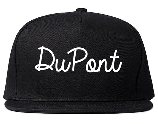 DuPont Washington WA Script Mens Snapback Hat Black