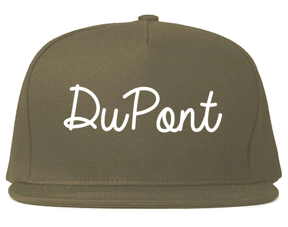 DuPont Washington WA Script Mens Snapback Hat Grey