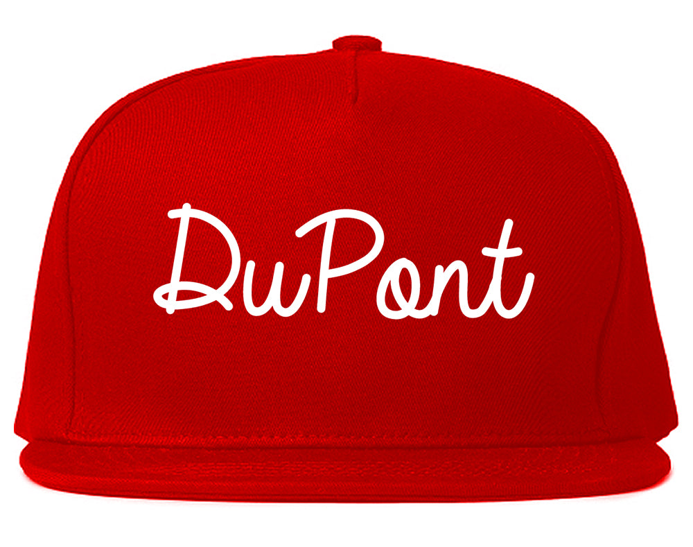DuPont Washington WA Script Mens Snapback Hat Red