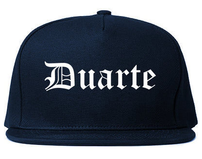 Duarte California CA Old English Mens Snapback Hat Navy Blue