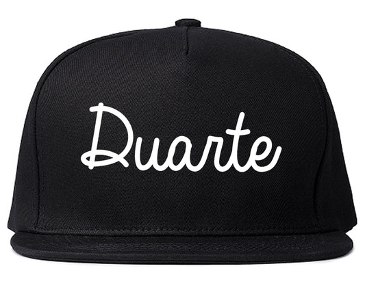 Duarte California CA Script Mens Snapback Hat Black