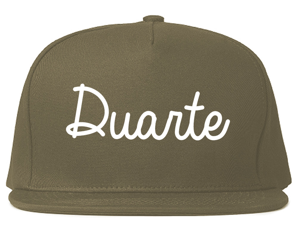 Duarte California CA Script Mens Snapback Hat Grey