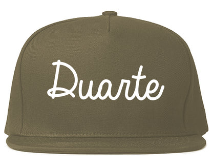 Duarte California CA Script Mens Snapback Hat Grey