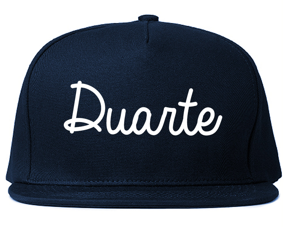 Duarte California CA Script Mens Snapback Hat Navy Blue