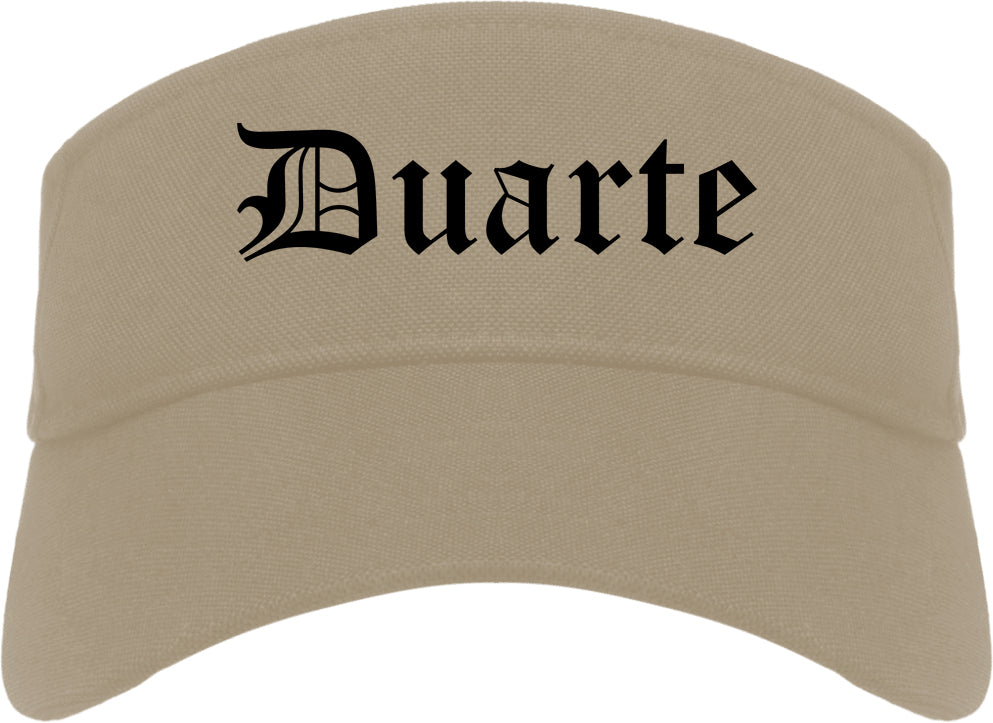 Duarte California CA Old English Mens Visor Cap Hat Khaki