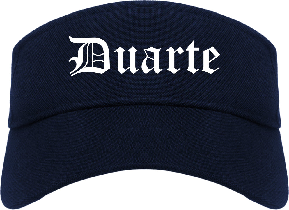 Duarte California CA Old English Mens Visor Cap Hat Navy Blue