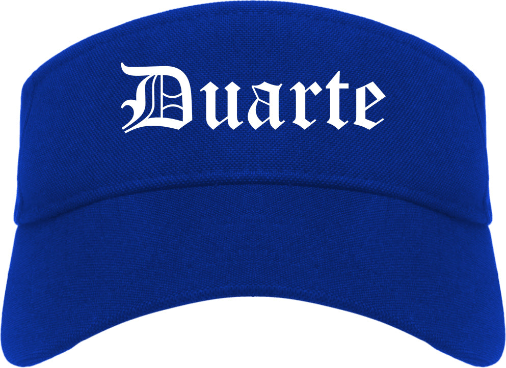Duarte California CA Old English Mens Visor Cap Hat Royal Blue