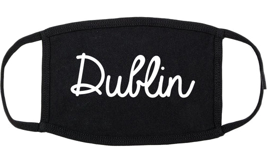 Dublin California CA Script Cotton Face Mask Black