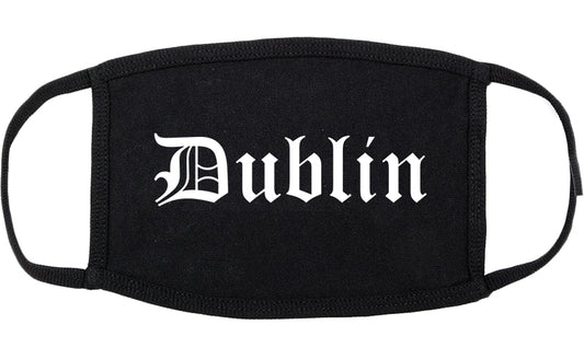 Dublin Georgia GA Old English Cotton Face Mask Black