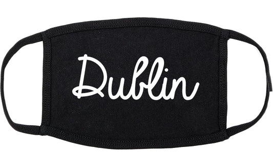 Dublin Georgia GA Script Cotton Face Mask Black